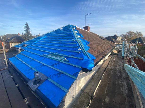 Roof deck before membrane fitted in Denton
