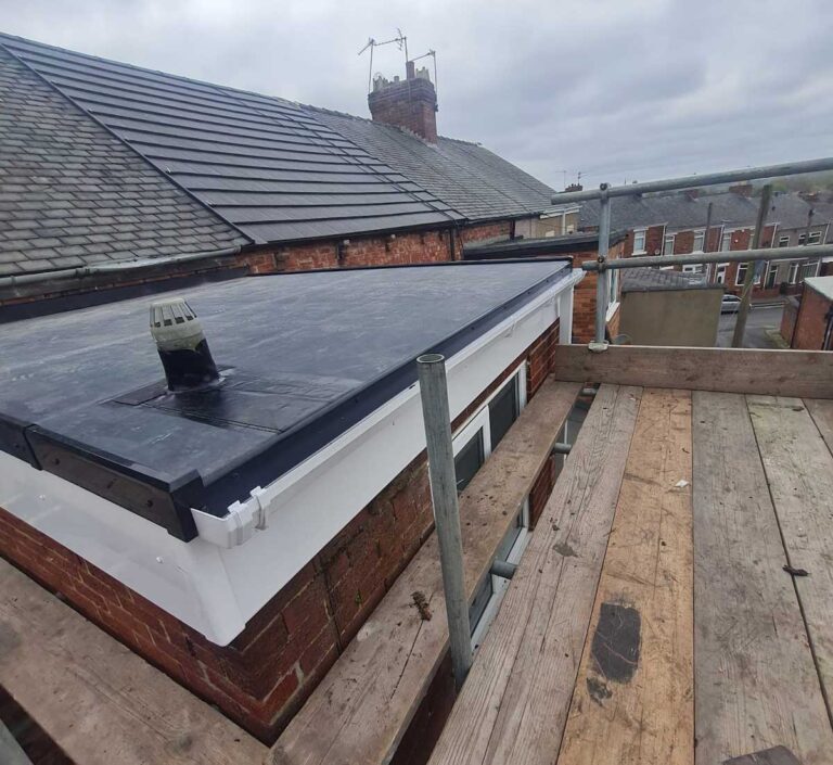 Newly fitted flat roofing system in Tynemouth