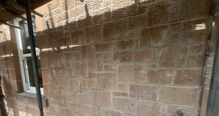 Lime mortar repointing on heritage brickwork in Gateshead