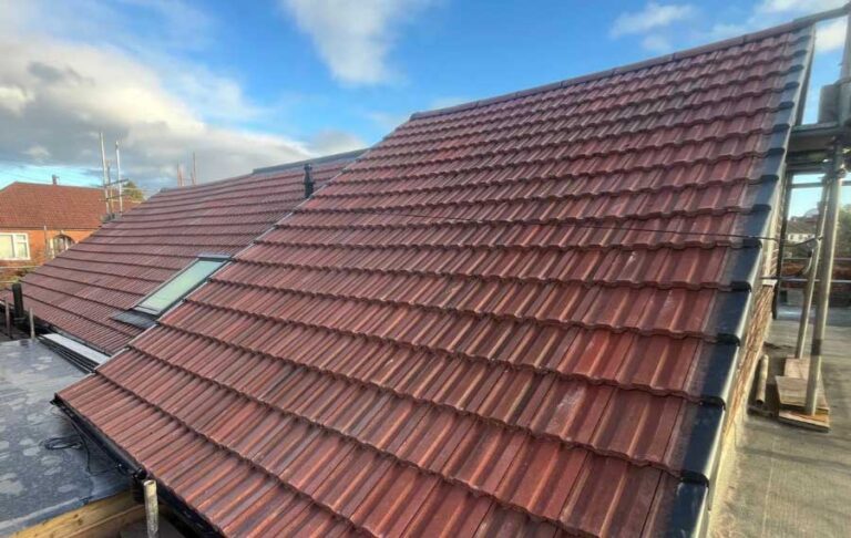 New pitched roof installation on a Gateshead home using slate tiles