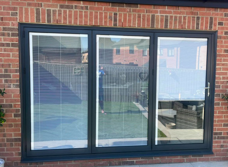 Made to measure aluminium bi-fold doors fitted at a Gateshead property