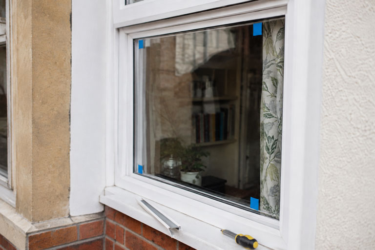 Replacement glass fitted to a failed double-glazed window unit in Gateshead