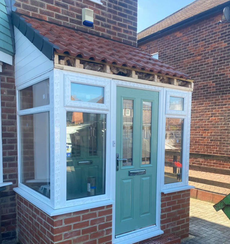 New front porch installation completed at a Gateshead home