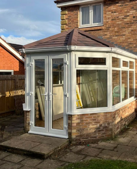 Replacement double glazed French doors installed in Gateshead