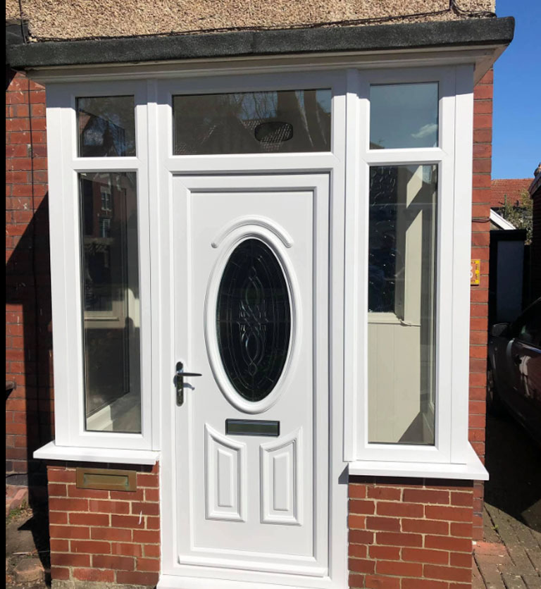 Small entrance porch and canopy fitted to a Gateshead property