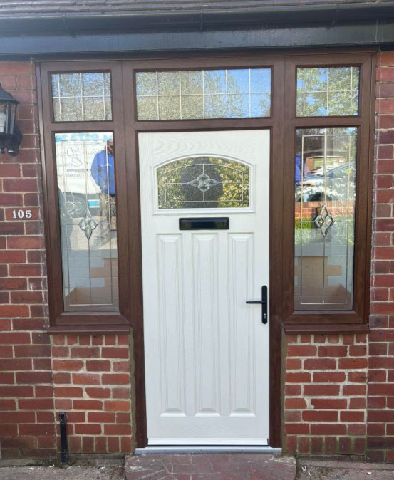 White UPVC front door fitted with multi-point locking at a Gateshead home